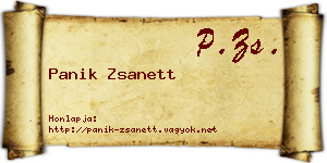 Panik Zsanett névjegykártya
